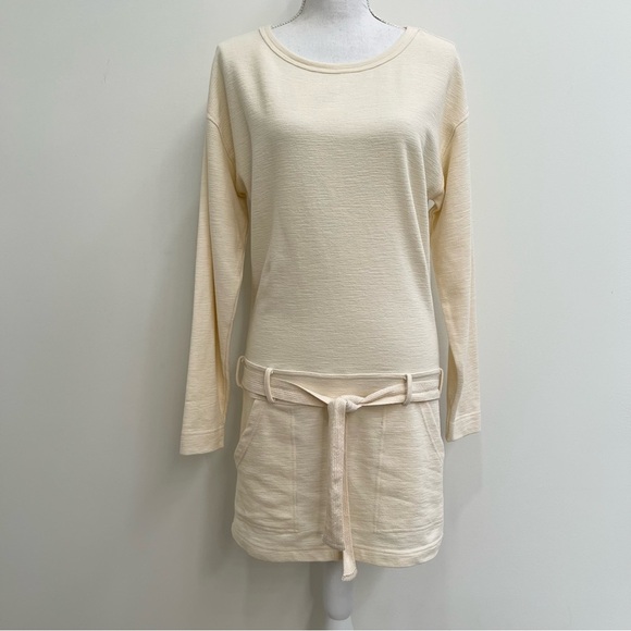 Free People Beach cream ivory long sleeve drop waist mini dress size XS - Picture 12 of 13